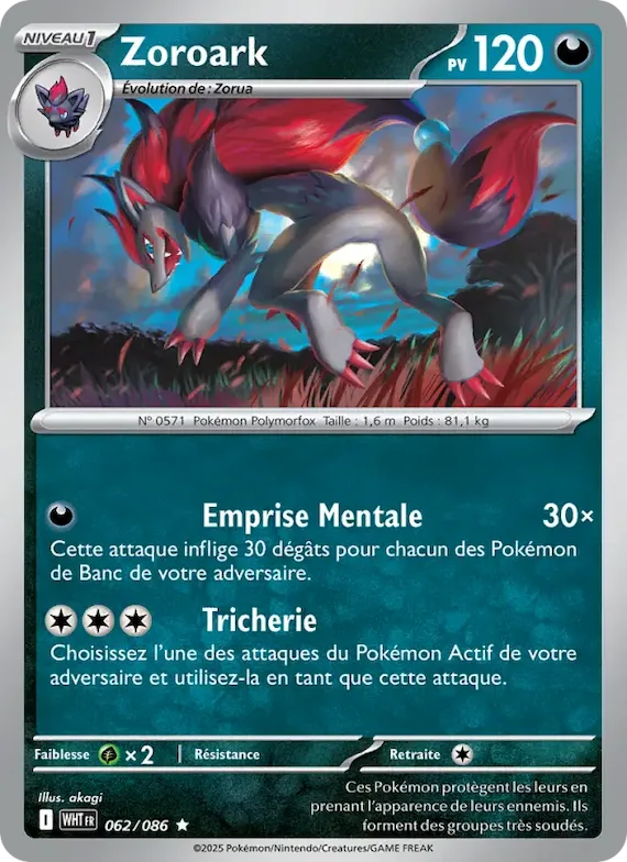 Zoroark (motif Master Ball) 62 – Flamme Blanche