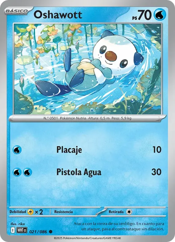 Oshawott (motivo Poké Ball) 21 – Llama Blanca