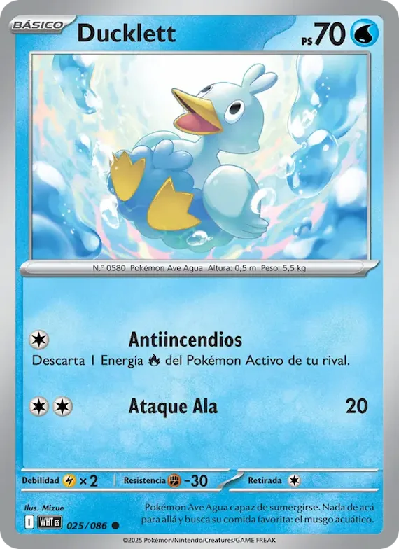 Ducklett (motivo Poké Ball) 25 – Llama Blanca