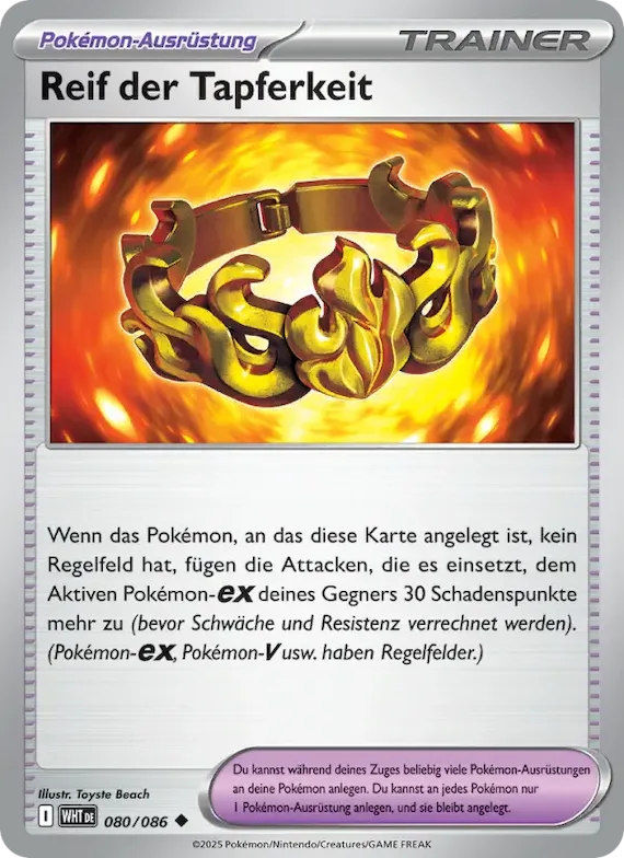 Reif der Tapferkeit (Pokéball-Muster) 80 – Weiße Flammen