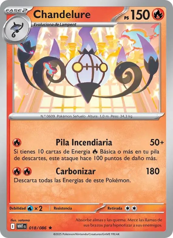 Chandelure (motivo Master Ball) 18 – Llama Blanca