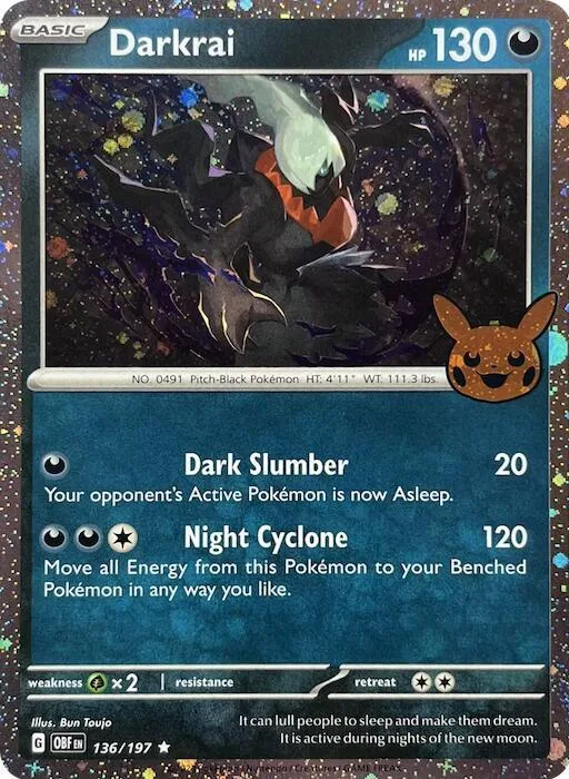 Darkrai (Cosmos Holo) #136 – Trick or Trade BOOster Bundle 2024