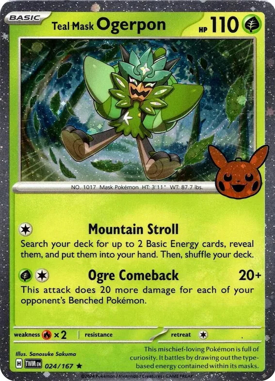 Teal Mask Ogerpon (Cosmos Holo) #24 – Trick or Trade BOOster Bundle 2024