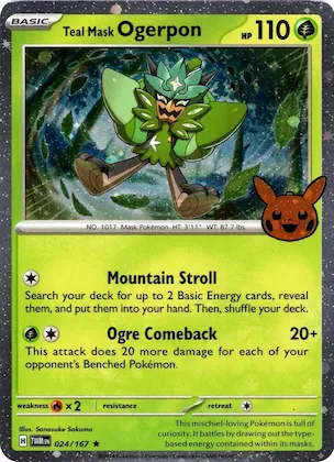 Teal Mask Ogerpon (Cosmos Holo) #24 – Trick or Trade BOOster Bundle 2024