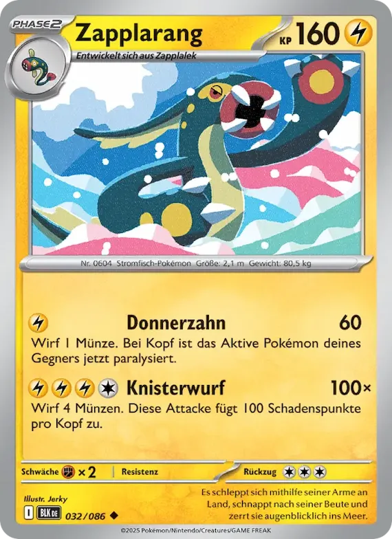 Zapplarang (Meisterball-Muster) 32 – Schwarze Blitze
