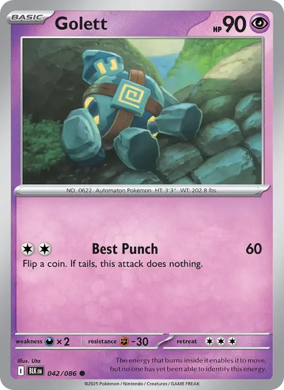 Golett (Master Ball Pattern) #42 – Black Bolt