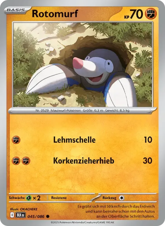 Rotomurf (Meisterball-Muster) 45 – Schwarze Blitze