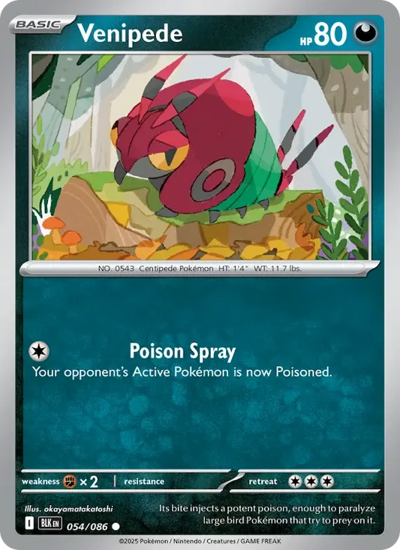 Venipede (Master Ball Pattern) #54 – Black Bolt