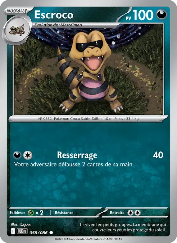 Escroco (motif Master Ball) 58 – Foudre Noire