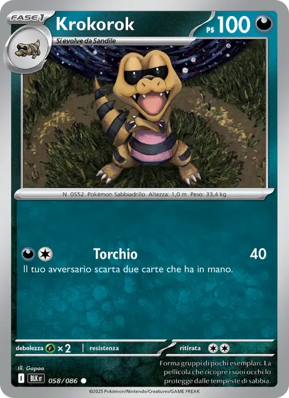 Krokorok (motivo Master Ball) 58 – Luce Nera