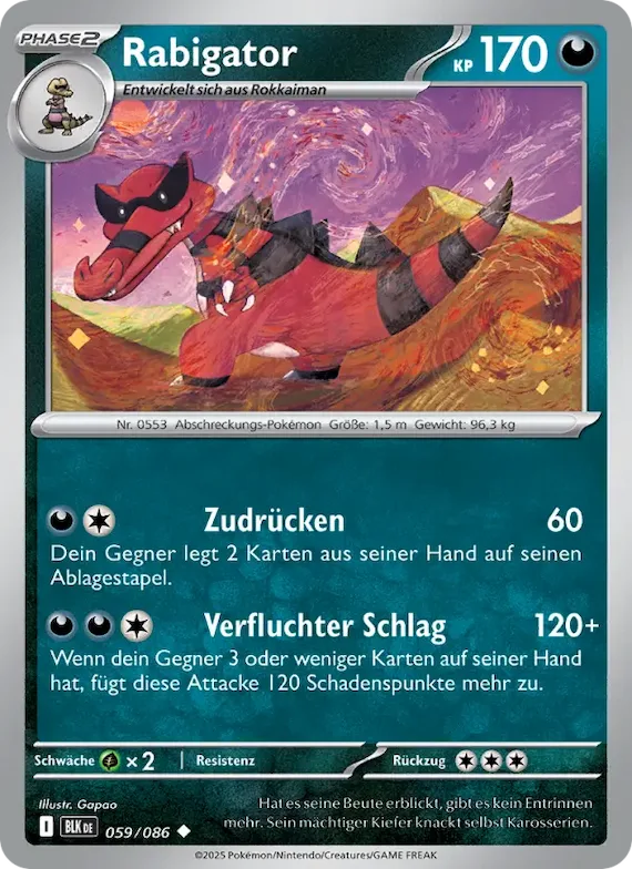 Rabigator (Meisterball-Muster) 59 – Schwarze Blitze