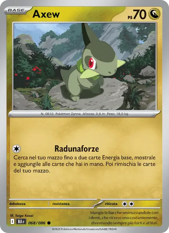 Axew (motivo Master Ball) 68 – Luce Nera