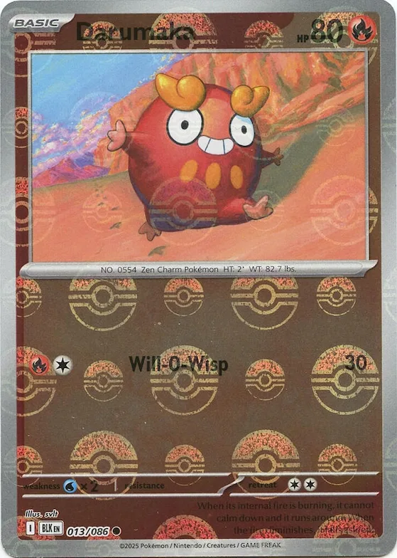 Darumaka (motivo Poké Ball) 13 – Luce Nera