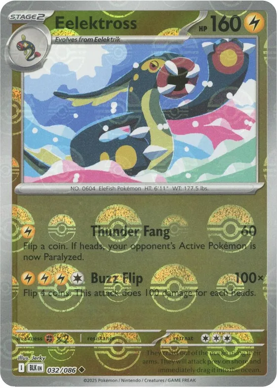 Eelektross (motivo Poké Ball) 32 – Fulgor Negro