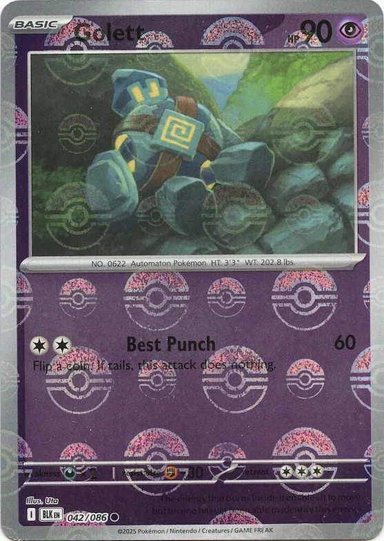 Golett (motivo Poké Ball) 42 – Luce Nera