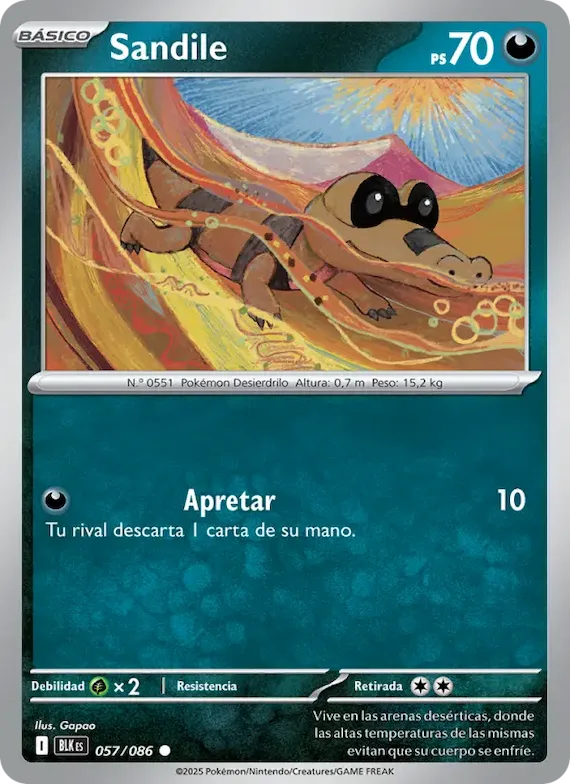 Sandile (motivo Poké Ball) 57 – Fulgor Negro