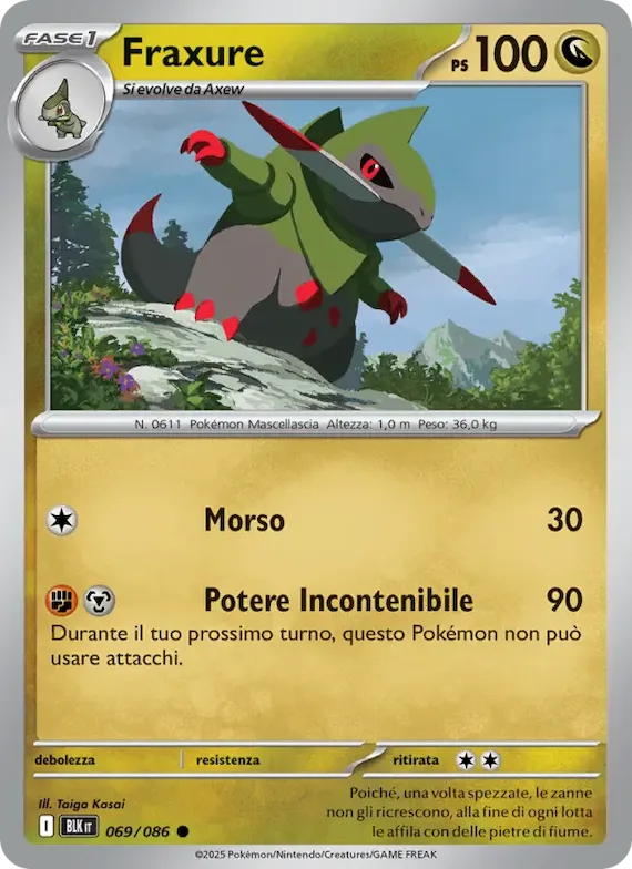 Fraxure (motivo Poké Ball) 69 – Luce Nera