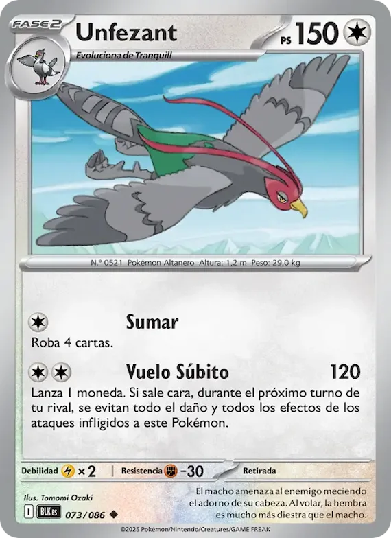 Unfezant (motivo Poké Ball) 73 – Fulgor Negro