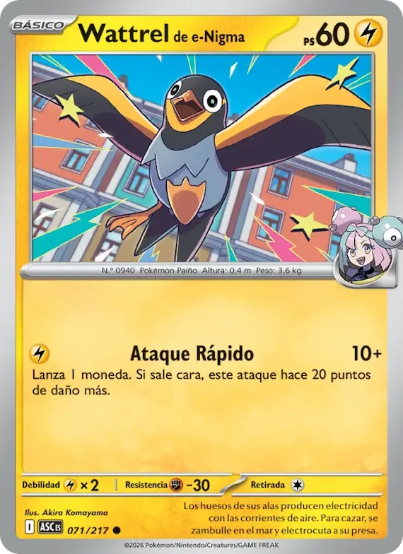 Wattrel de e-Nigma (Poké Ball) 71 – Héroes Ascendentes