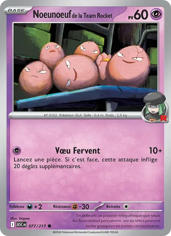 Noeunoeuf de la Team Rocket (Team Rocket) 77 – Héros Transcendants