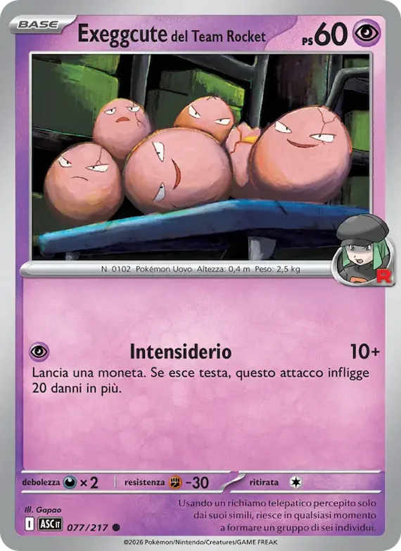 Exeggcute del Team Rocket (Team Rocket) 77 – Ascesa Eroica