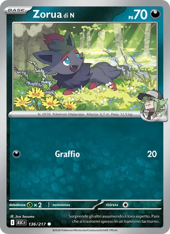 Zorua di N (Poké Ball) 136 – Ascesa Eroica
