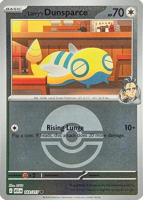 Dunsparce de Laureano (Poké Ball) 163 – Héroes Ascendentes
