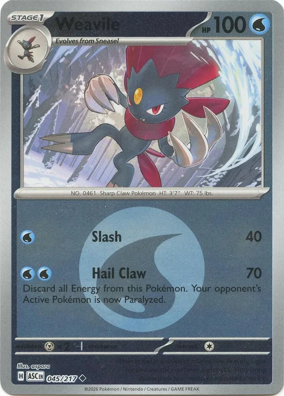 Weavile (motivo símbolo de Energía) 45 – Héroes Ascendentes