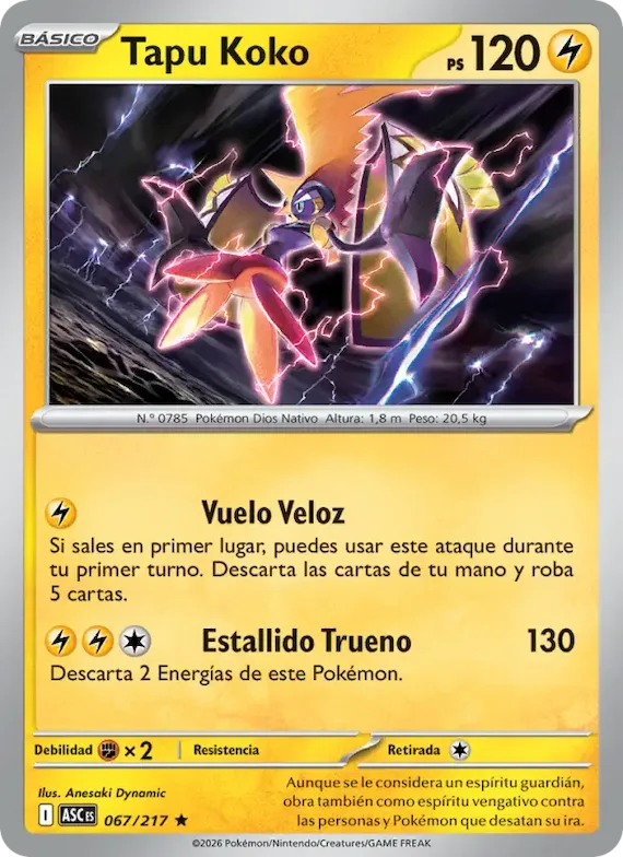 Tapu Koko (motivo símbolo de Energía) 67 – Héroes Ascendentes