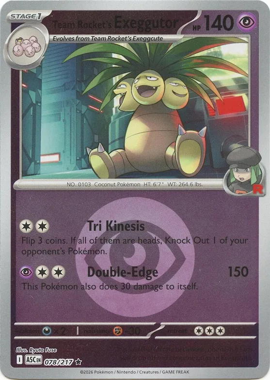 Exeggutor del Team Rocket (motivo simbolo Energia) 78 – Ascesa Eroica