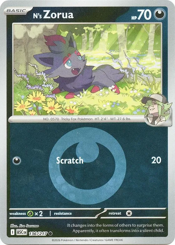 Zorua de N (motivo símbolo de Energía) 136 – Héroes Ascendentes
