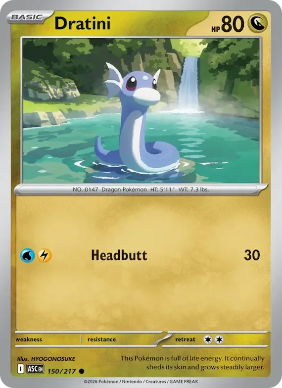 Dratini (padrão símbolo de Energia) 150 – Heróis Excelsos
