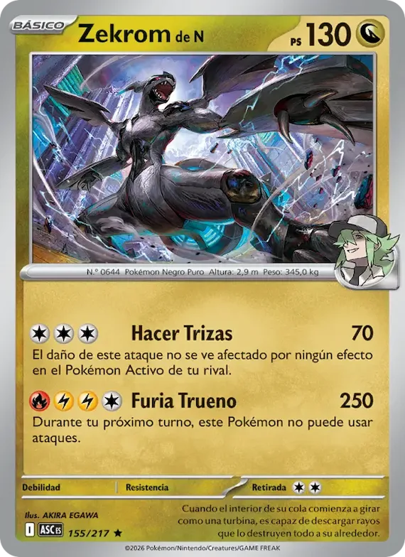 Zekrom de N (motivo símbolo de Energía) 155 – Héroes Ascendentes