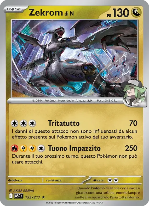 Zekrom di N (motivo simbolo Energia) 155 – Ascesa Eroica