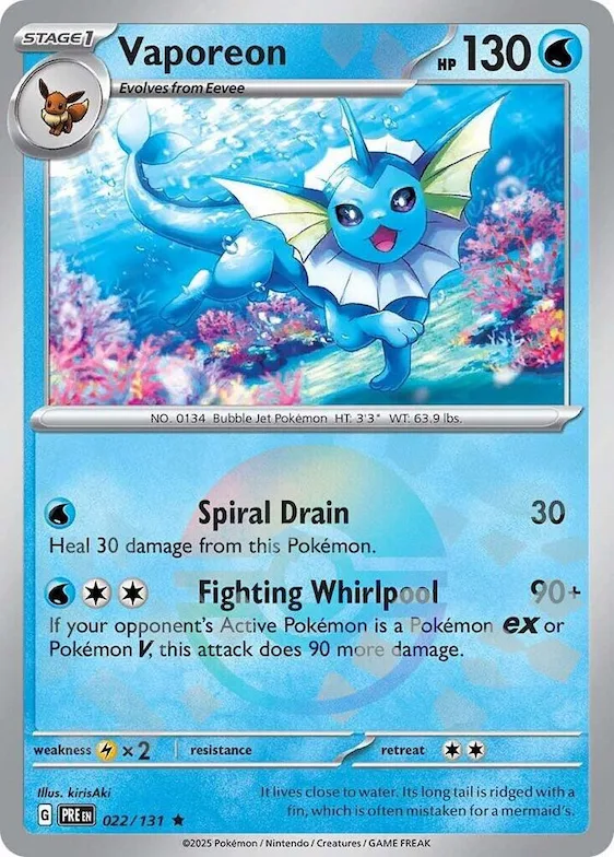 Vaporeon (Poke Ball Pattern) #22 – Prismatic Evolutions