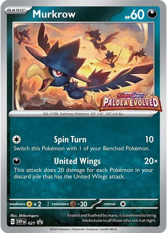 Murkrow - 021 (Prerelease) #21 – Scarlet & Violet Promo Cards