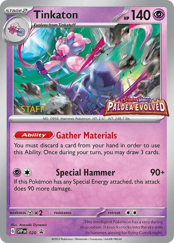 Tinkaton - 020 (Prerelease) [Staff] #20 – Scarlet & Violet Promo Cards