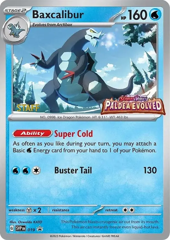 Baxcalibur - 019 (Prerelease) [Staff] #19 – Scarlet & Violet Promo Cards