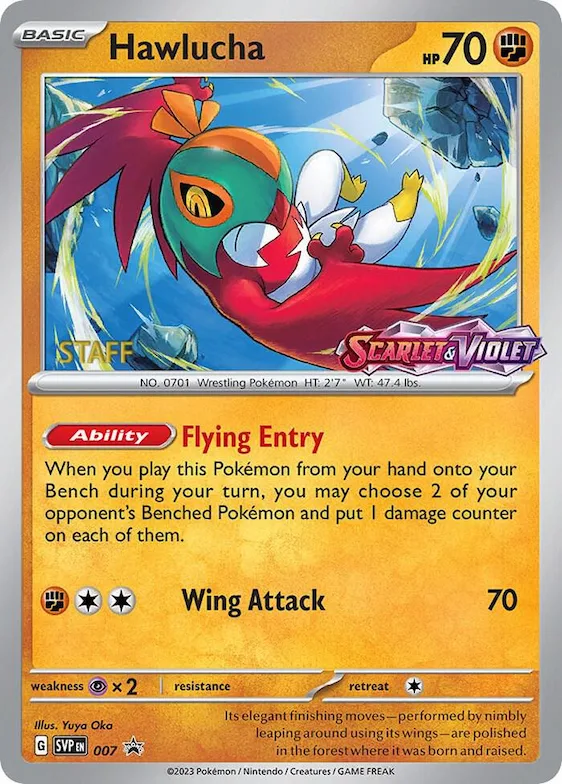 Hawlucha - 007 (Prerelease) [Staff] #7 – Scarlet & Violet Promo Cards