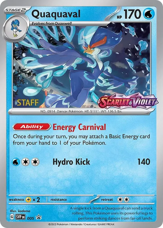 Quaquaval - 005 (Prerelease) [Staff] #5 – Scarlet & Violet Promo Cards