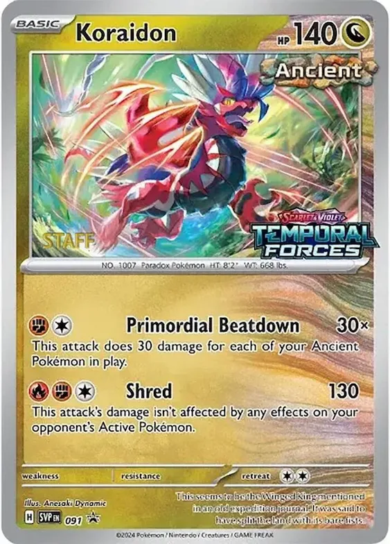 Koraidon - 091 (Prerelease) [Staff] #91 – Scarlet & Violet Promo Cards