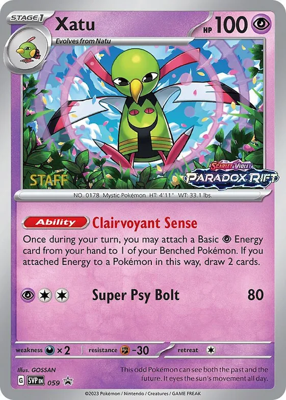 Xatu - 059 (Prerelease) [Staff] #59 – Scarlet & Violet Promo Cards