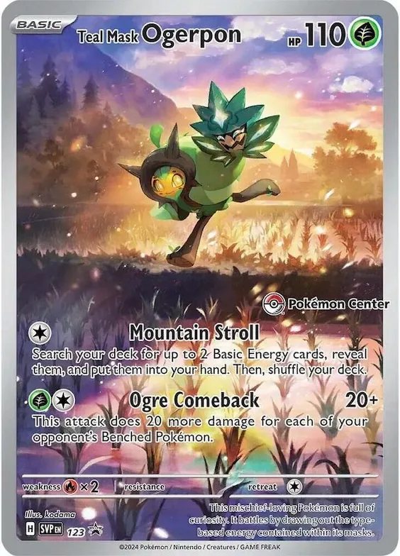 Teal Mask Ogerpon - 123 (Pokemon Center Exclusive) #123 – Scarlet & Violet Promo Cards
