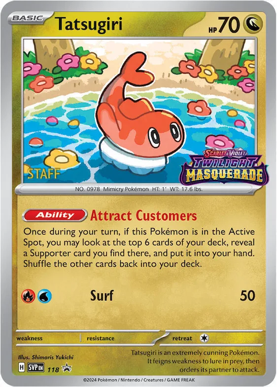 Tatsugiri - 118 (Prerelease) [Staff] #118 – Scarlet & Violet Promo Cards