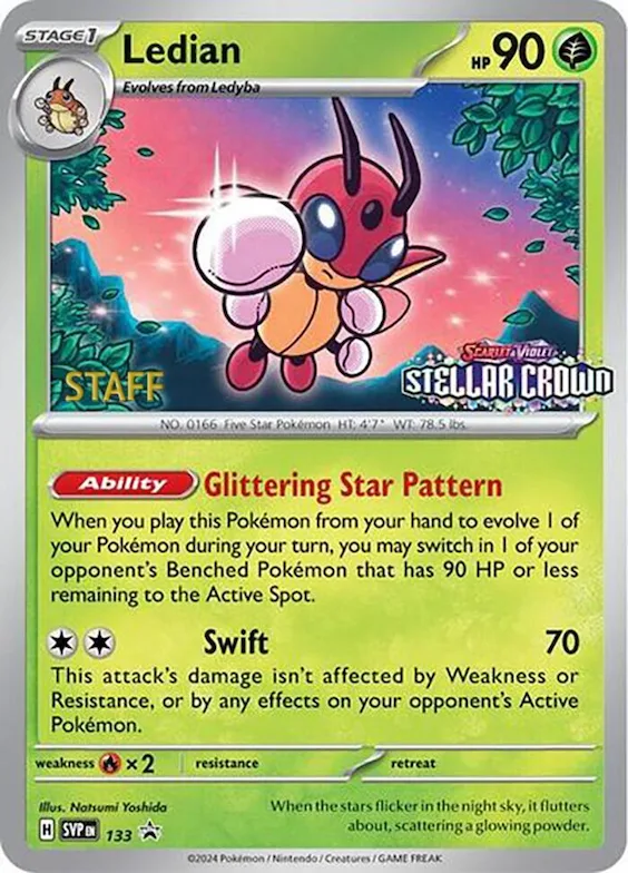 Ledian - 133 (Prerelease) [Staff] #133 – Scarlet & Violet Promo Cards