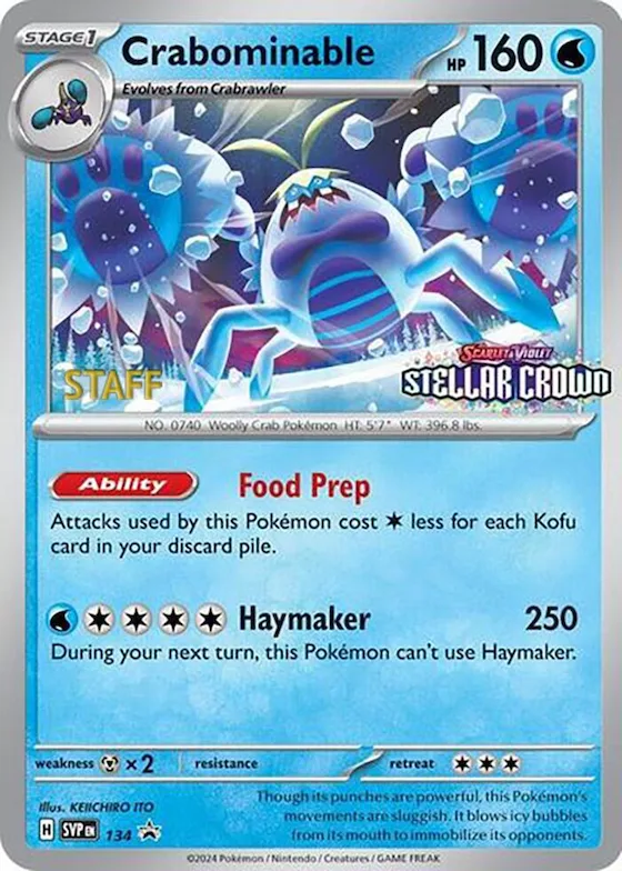 Crabominable - 134 (Prerelease) [Staff] #134 – Scarlet & Violet Promo Cards