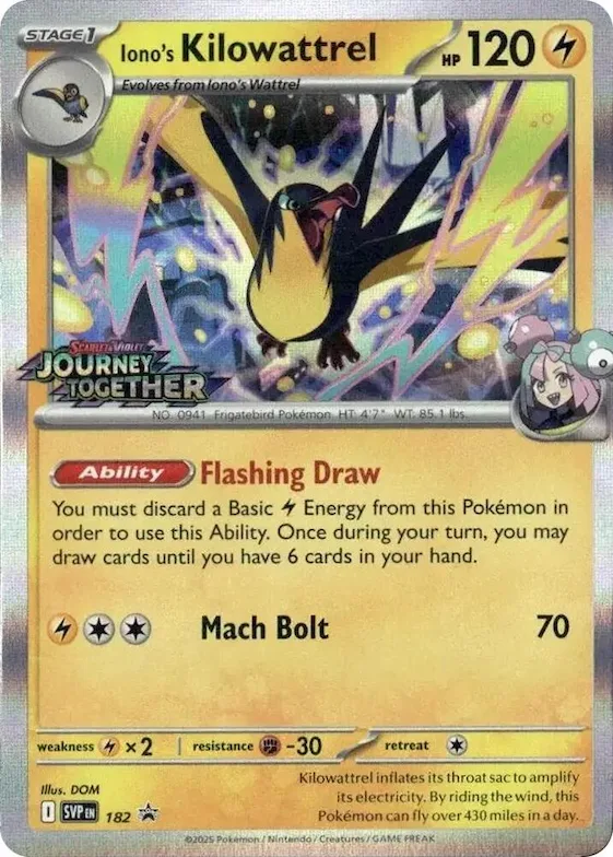 Iono's Kilowattrel - 182 (Prerelease) #182 – Scarlet & Violet Promo Cards