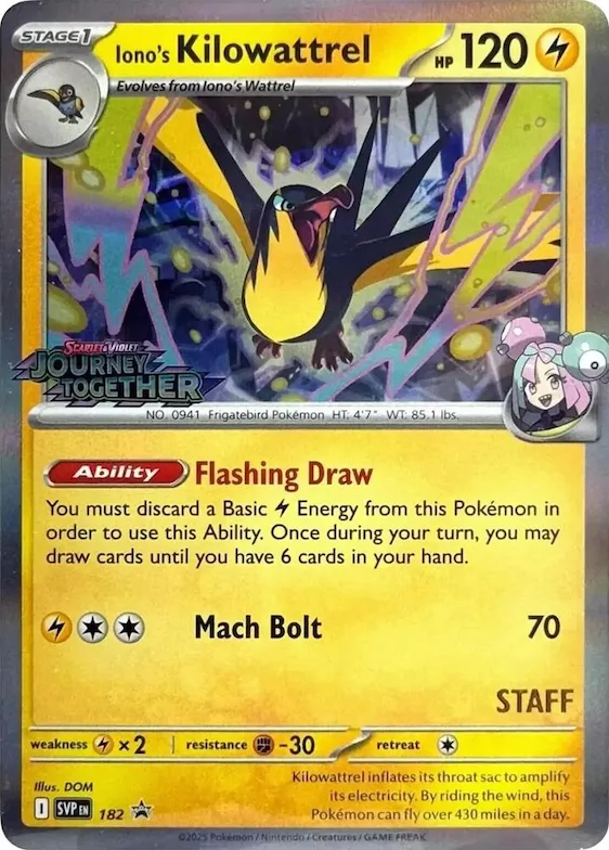 Iono's Kilowattrel - 182 (Prerelease) [Staff] #182 – Scarlet & Violet Promo Cards