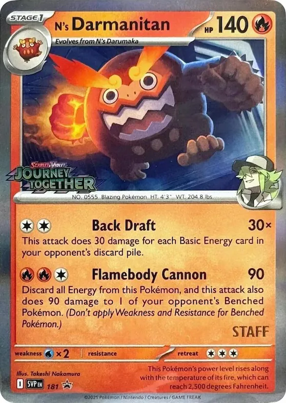 N's Darmanitan - 181 (Prerelease) [Staff] #181 – Scarlet & Violet Promo Cards