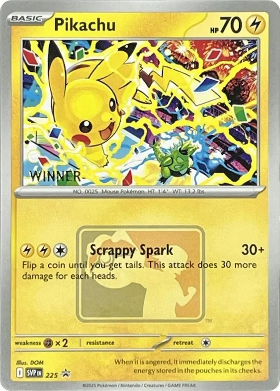Pikachu - 225 (World Championship 2025) [Winner] #225 – Scarlet & Violet Promo Cards